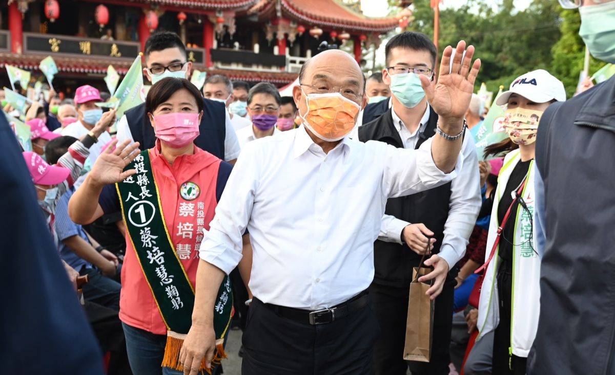 ▲蘇貞昌今到南投竹山助講，第6度輔選蔡培慧。（圖／蔡培慧競總提供，2022.11.20）