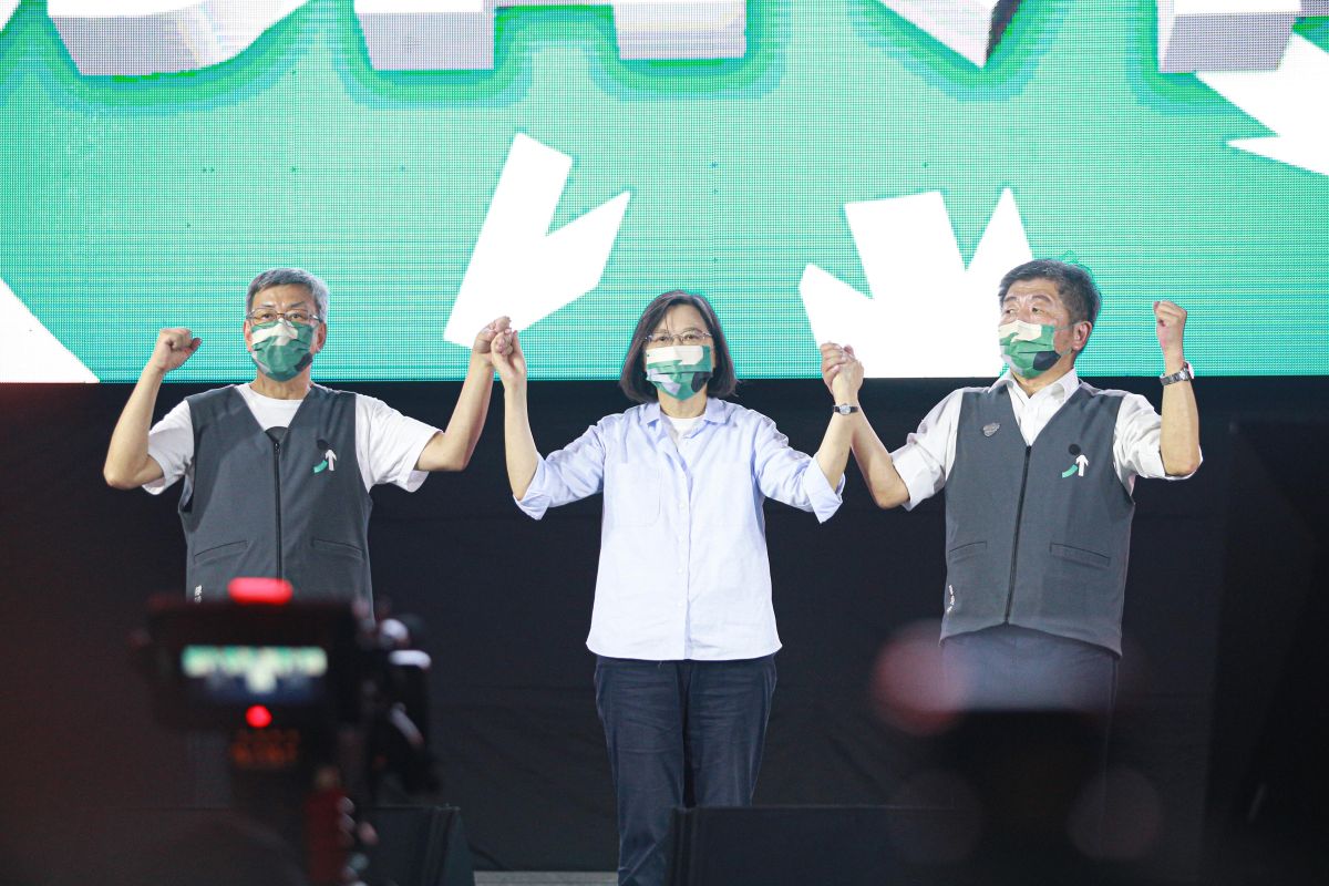 ▲蔡英文出席陳時中造勢活動，高喊「肯定蔡英文，票投陳時中」，也讓世界看到台北的主張。（圖／記者葉政勳攝，2022.11.20）