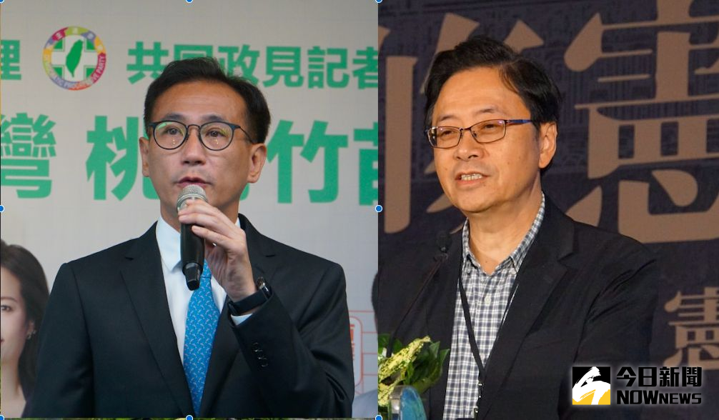 ▲桃園市長選戰，國民黨候選人張善政（右）訴求回歸政見、民進黨候選人鄭運鵬（左）強調桃園進步不能回頭。（圖／記者呂炯昌攝）