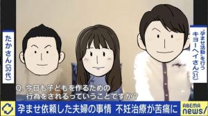 ▲日媒《ABEMA》報導,日本近年興起「懷孕師」這項職業,旨在幫助受到不孕症的夫婦,以免費方式提供精液受孕。(圖/翻攝ABEMA) ▲日媒《ABEMA》報導,日本近年興起「懷孕師」這項職業,旨在幫助受到不孕症的夫婦,以免費方式提供精液受孕。(圖/翻攝ABEMA)
