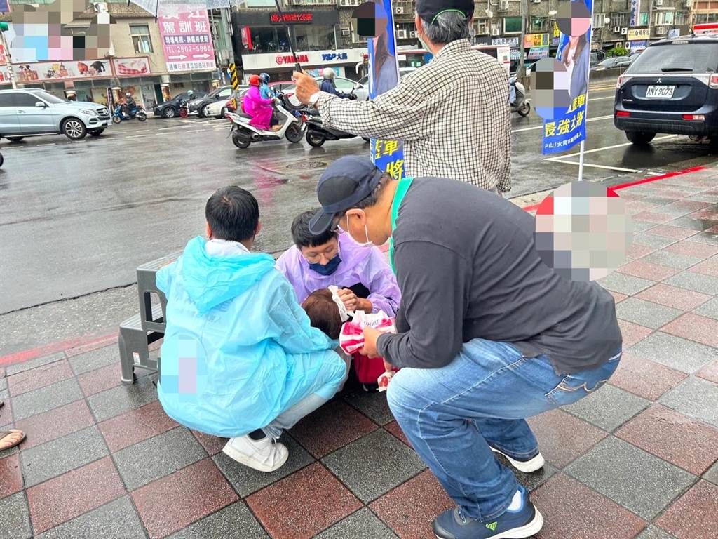 ▲台北市議員候選人林婕麗23日一早，在大直派出所前拜票時，遭張姓男子襲擊倒地，傷勢嚴重。（圖／翻攝自林婕麗臉書）