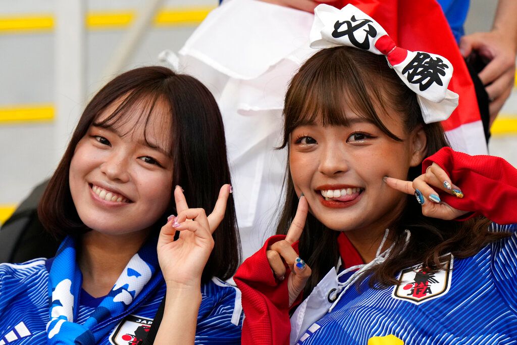 ▲日本隊女球迷熱情應援。（圖／美聯社／達志影像）