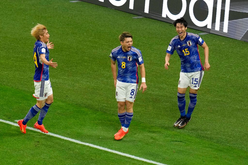 ▲日本隊堂安律奇蹟進球。（圖／美聯社／達志影像）