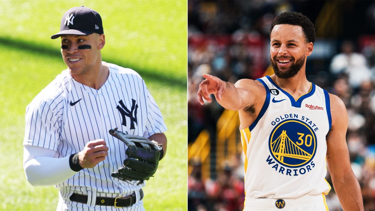 ▲NBA金州勇士隊巨星Stephen Curry(右)將加入招募Aaron Judge(左)的行列(圖/NBC SPORTS官網)