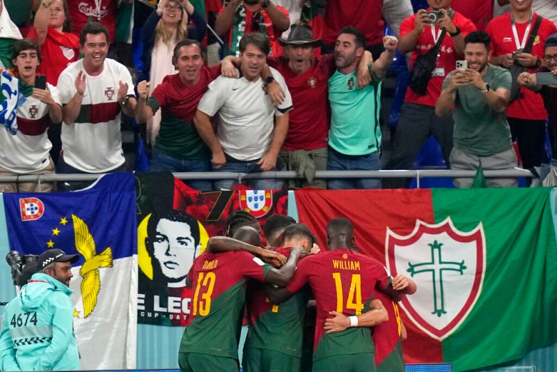 ▲葡萄牙進球後慶祝。（圖／美聯社／達志影像）