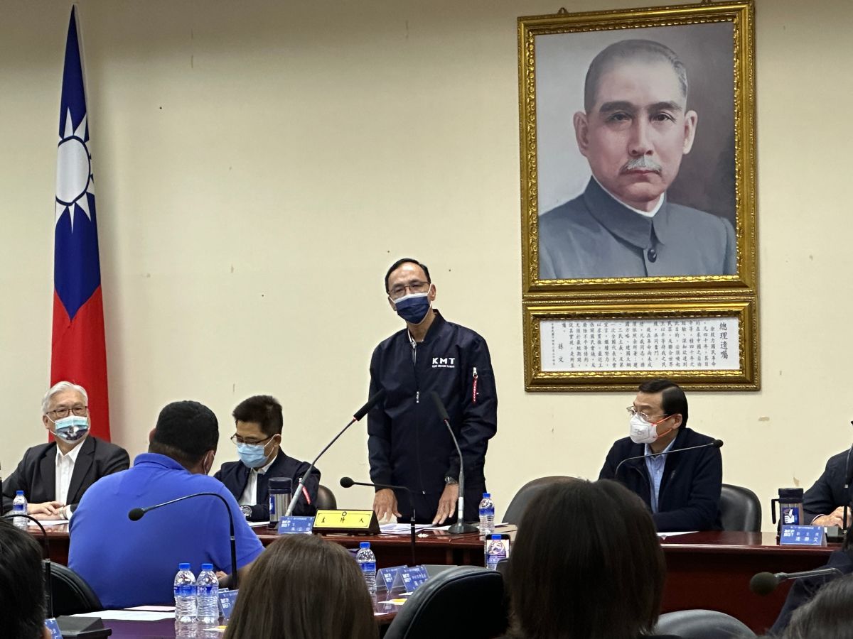 ▲黨主席朱立倫說，面對九合一勝選沒有一絲自滿，接下來要面對的挑戰還很多。（圖／記者余祥攝，2022.11.30）