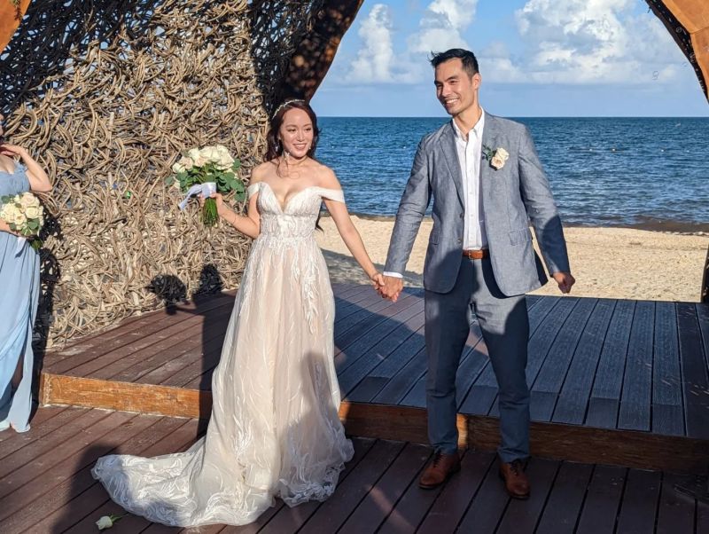 ▲許嘉凌梅開二度，1歲的兒子，加上與前夫生的2子，39歲的她成了3寶媽。（圖／翻攝自謝怡芬臉書）