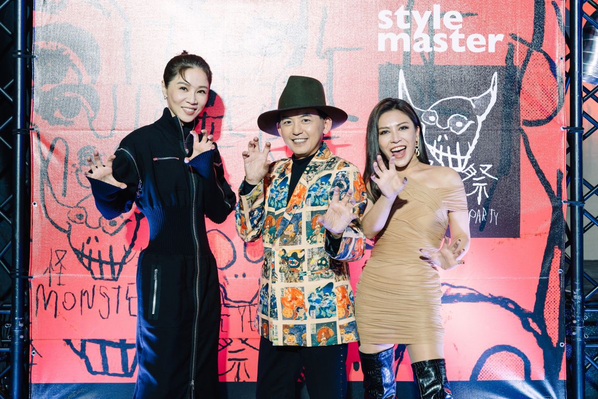 ▲謝盈萱（左起）、黃子佼、艾怡良出席怪物祭。（圖／style master 提供）