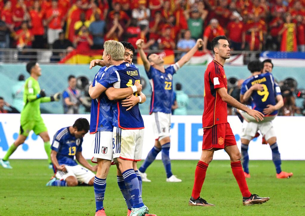 ▲西班牙爆冷被日本擊敗。（圖／美聯社／達志影像）