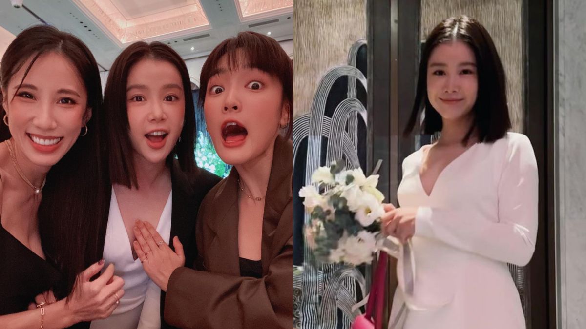 ▲李佳穎（右）難得穿性感洋裝，小露事業線。（圖／翻攝自李佳穎IG）