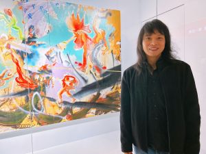 畫家蔡宜儒中友辦個展    飛機、恐龍皆入畫創意童趣滿滿
