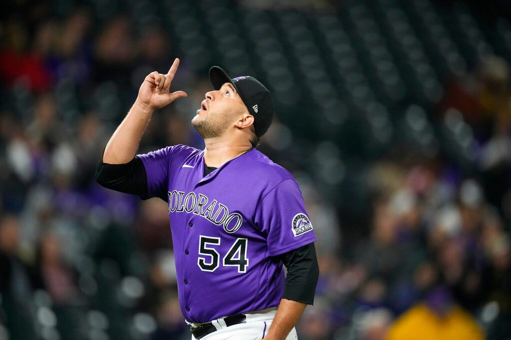 ▲落磯隊主力牛棚Carlos Estévez轉戰天使（圖／美聯社／達志影像）