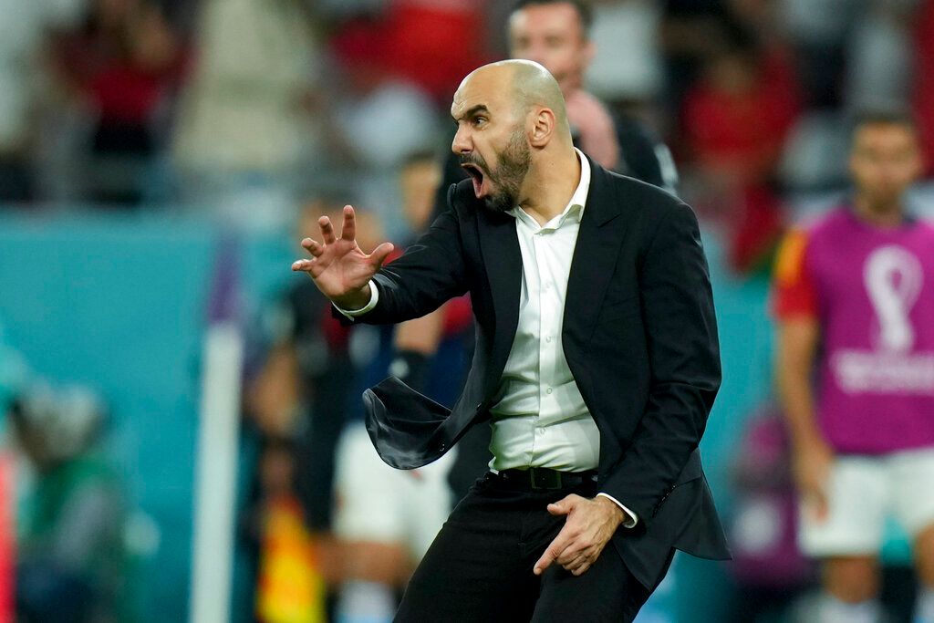 ▲摩洛哥主帥Walid Regragui。（圖／美聯社／達志影像）