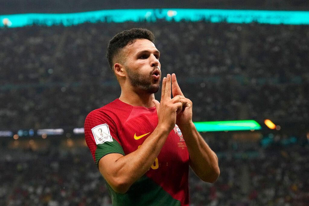 ▲葡萄牙 Goncalo Ramos進球。（圖／美聯社／達志影像）