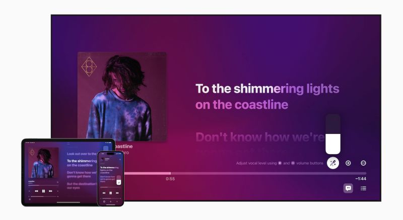 ▲蘋果宣布最新推出「Apple Music 開唱」功能，預計月底前上線，聖誕節、跨年聚餐都可以熱鬧歡唱。(圖／官方提供)