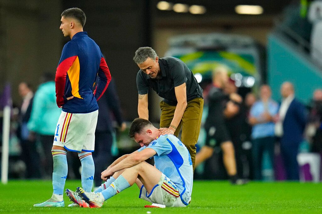 ▲西班牙在卡達世界盃16強落敗。（圖／美聯社／達志影像）