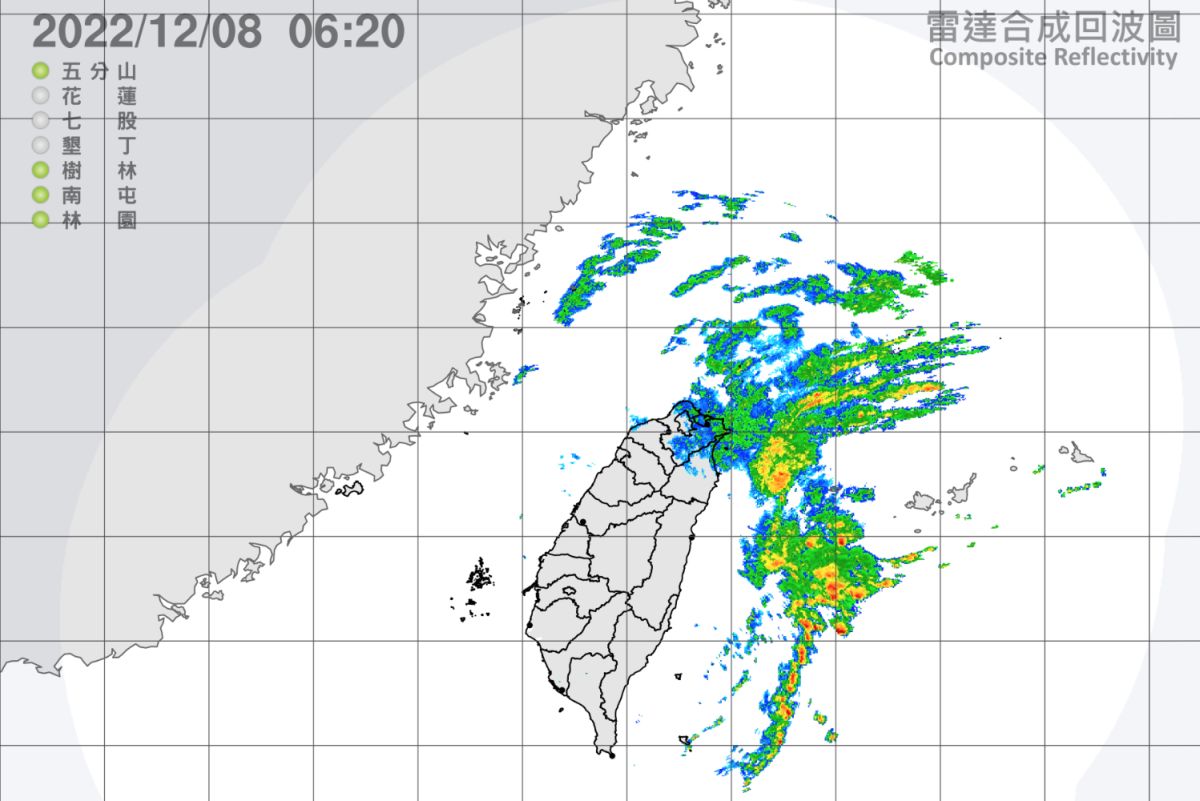 ▲中央氣象局表示，今（8）日氣溫略微回升，白天高溫北台灣為22、23度左右，其他地區則可以來到26至29度。基隆北海岸、大台北山區及東北部地區降雨較持續、明顯，整日陰雨。（圖／中央氣象局）