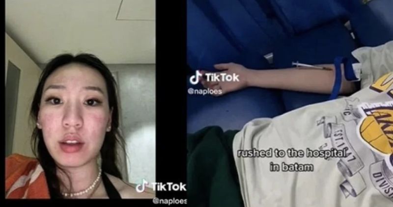 ▲一名新加坡女子在TikTok分享在巴淡島被沙蠅叮咬的經驗。（圖／翻攝自TikTok）