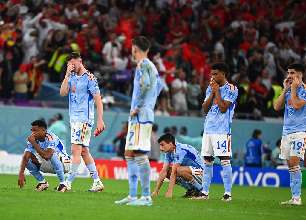 ▲西班牙在卡達世界盃的表現讓人失望。（圖／美聯社／達志影像）