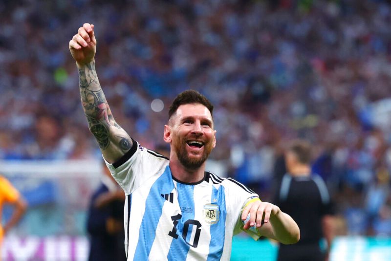 ▲阿根廷贏球，梅西(Lionel Messi)十分開心。（圖／美聯社／達志影像）