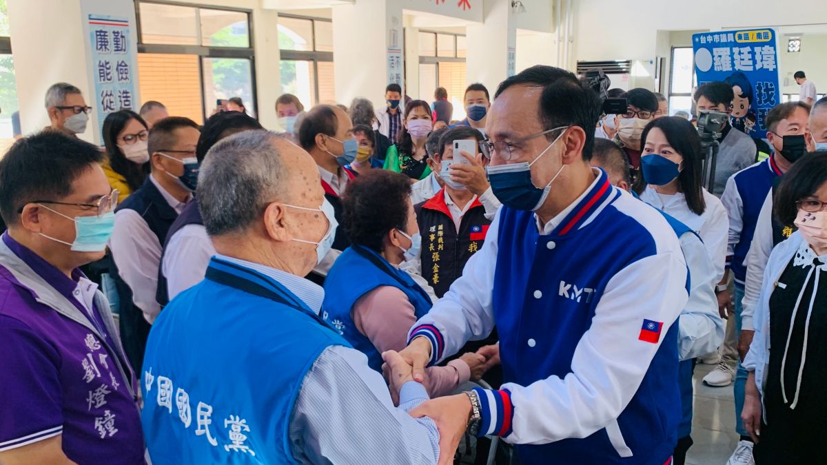 ▲朱立倫出席台中感恩茶會，強調國民黨靠團結才能勝選。（圖／記者顏幸如攝，2022.12.10）