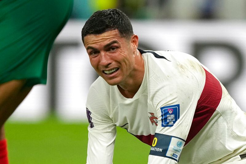 ▲葡萄牙主將「C羅」Cristiano Ronaldo落敗後崩潰，葡萄牙無緣晉級四強。（圖／美聯社／達志影像）