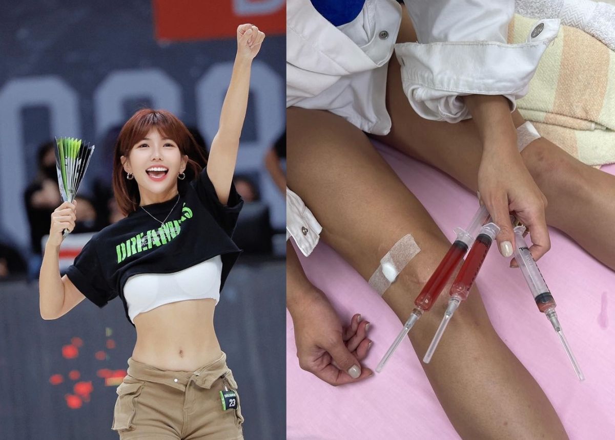 ▲壯壯在臉書曬出右膝抽血水的照片，讓粉絲相當心疼。（圖／翻攝自壯壯FB）