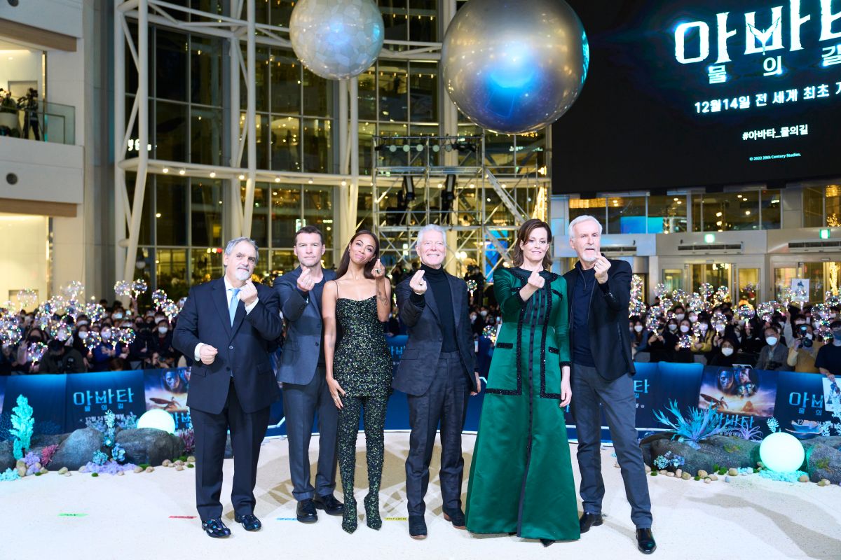 ▲電影《阿凡達：水之道》劇組前往於韓國首爾宣傳。（圖／迪士尼提供）