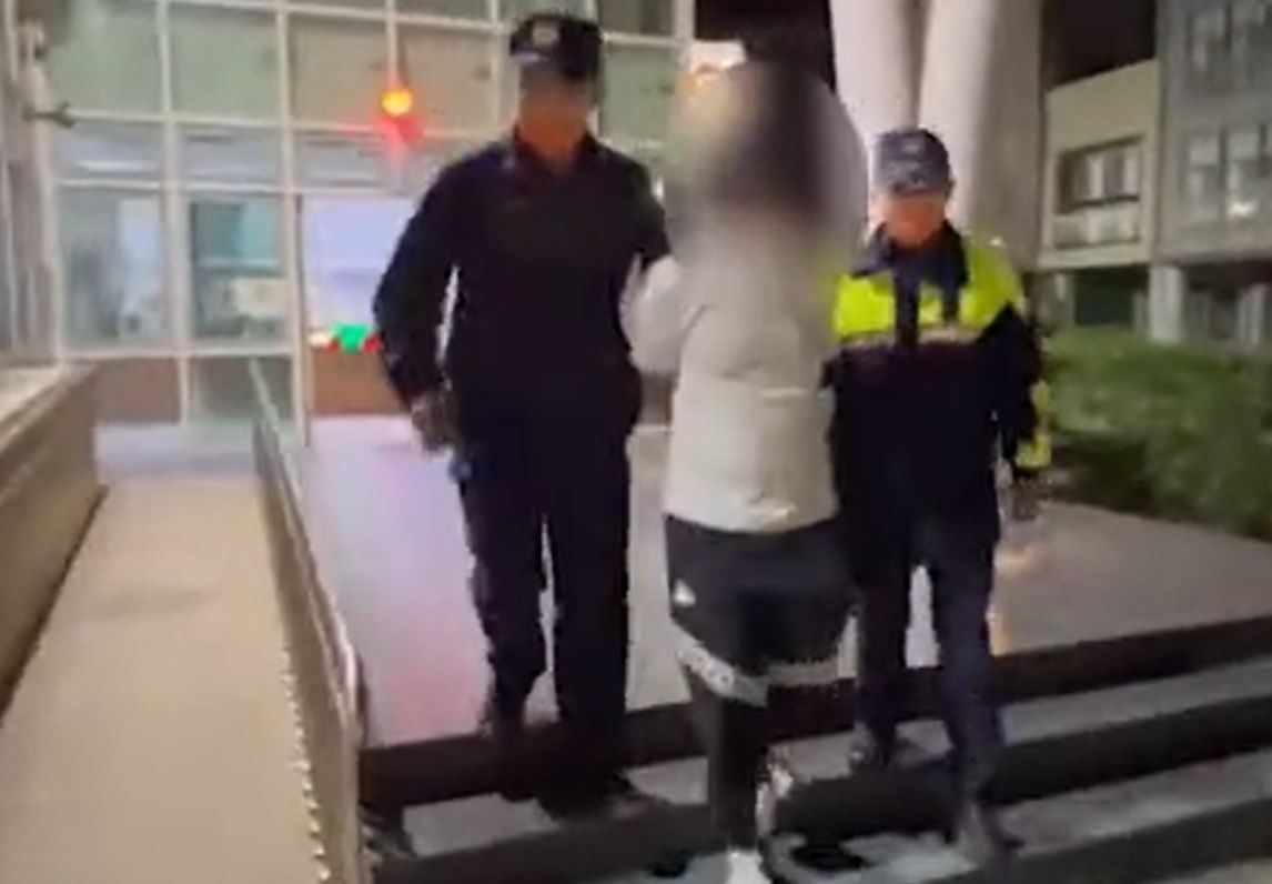 ▲警方循線逮捕主嫌陳男到案，依傷害等罪嫌偵辦。（圖／翻攝畫面）