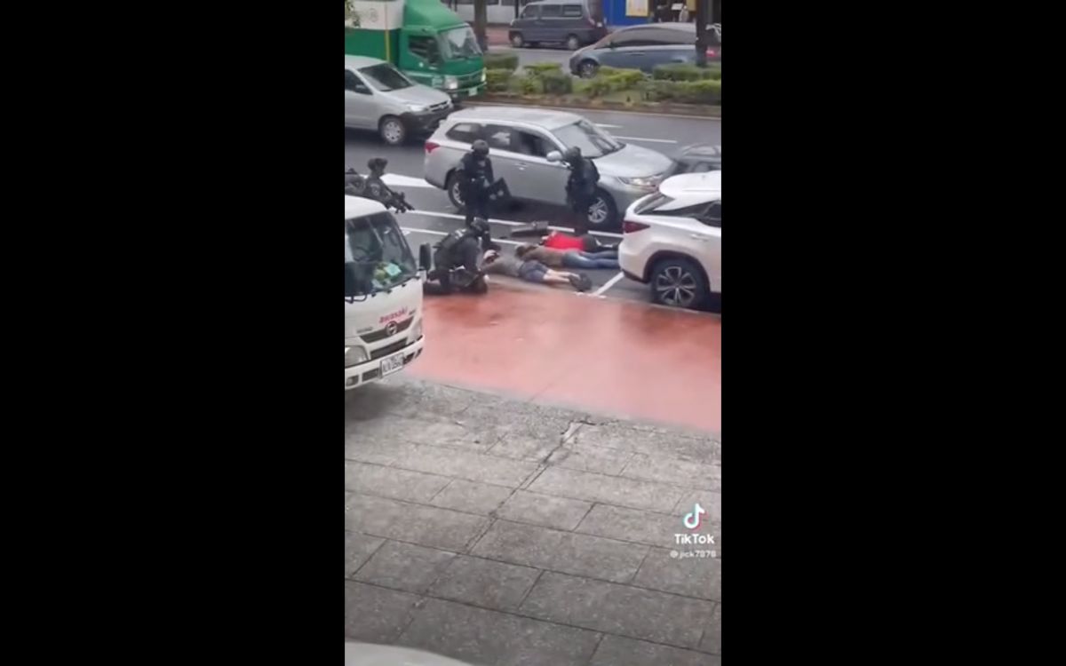 ▲警方逮捕人蛇詐騙集團成員，強勢將其拉下車壓制，訊後將依法送辦。（圖／民眾提供）