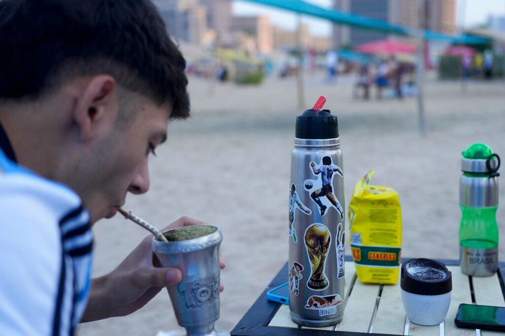 ▲阿根廷球員喜歡喝馬黛茶。（圖／美聯社／達志影像）