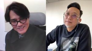 ▲林家棟（左）、導演鄭保瑞，接受台灣媒體視訊訪問電影《智齒》內容。（圖／華映娛樂提供）