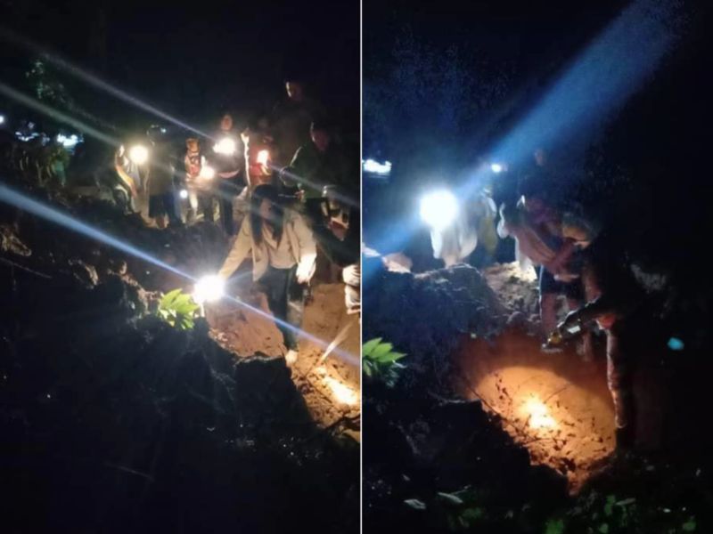 ▲馬來西亞西南部一處營地今天凌晨發生土石坍方，恐有約100人受困，搜救人員正在營地搜尋數十名失聯人口。（圖／翻攝自themalaysianreserve）