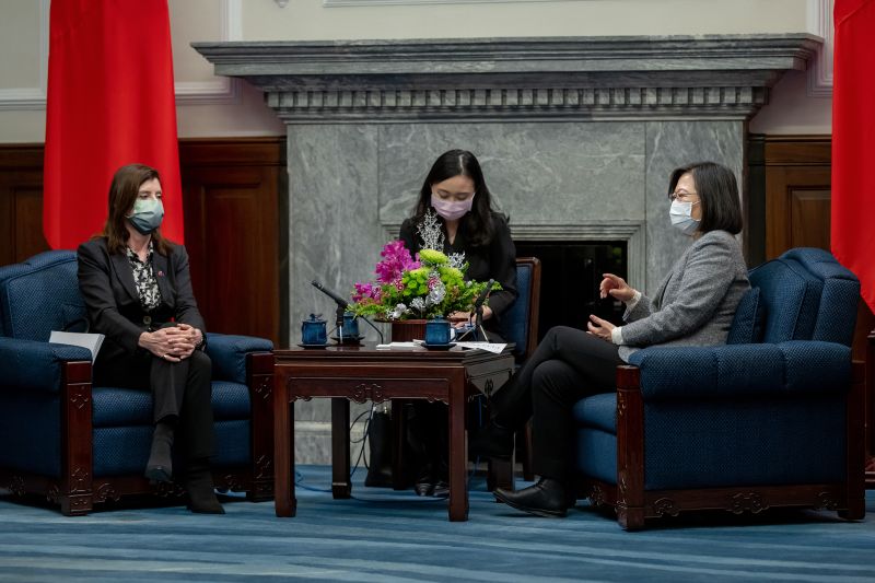 ▲總統蔡英文今日上午接見歐洲議會國貿委員會(INTA)代表團。(圖/總統府提供)