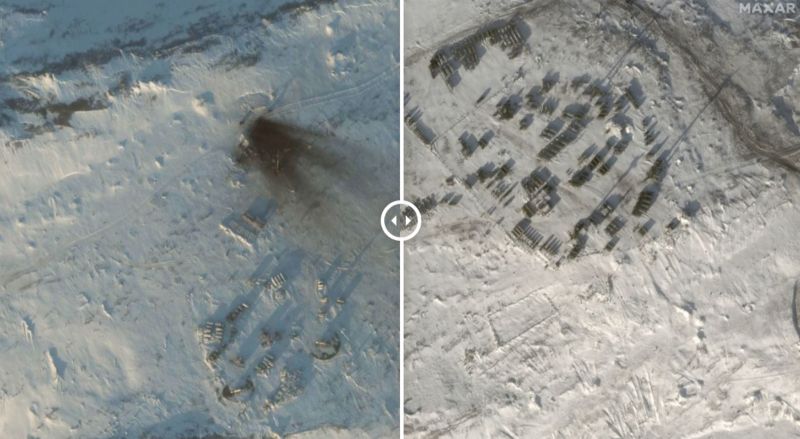 ▲衛星圖像顯示，在俄國靠近北極圈的偏遠地區，軍事化發展仍不斷在進行，似乎並未受到俄烏戰況膠著的影響。（圖／翻攝自CNN）