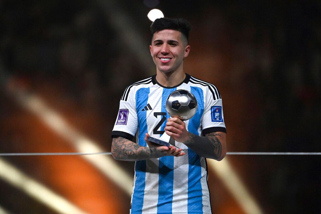 ▲阿根廷小將Enzo Fernandez。（圖／美聯社／達志影像）