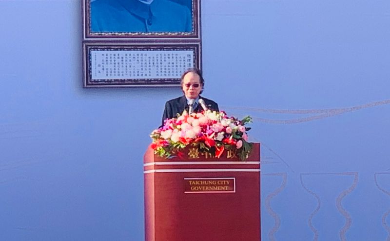 ▲行政院政務委員張景森致詞時表示，他能為盧秀燕監交，感到很光榮。（圖／記者顏幸如攝，2022.12.25）