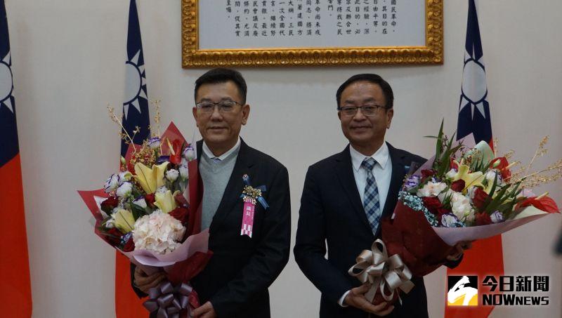 ▲國民黨許修睿（左）、余邦彥（右）連任新竹市正副議長。（圖／記者呂炯昌攝，2022.12.25）