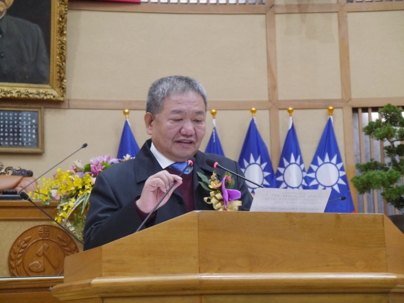 ▲蔣根煌獲無黨支持連任新北議長,致詞對所有議員的支持表達最高的謝意與敬意。(圖 /記者吳嘉億攝,2022.12.25)