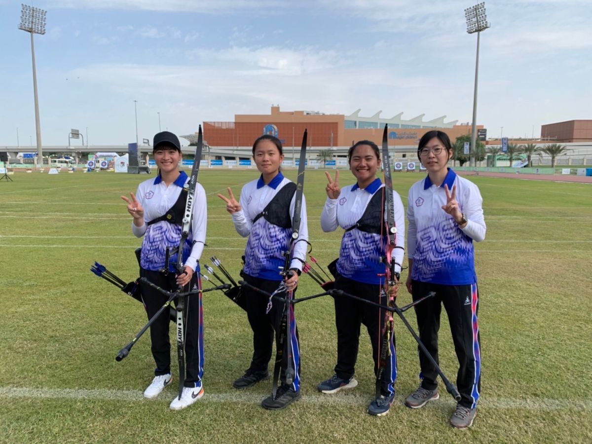 ▲台灣反曲弓女團摘金。協會提供
