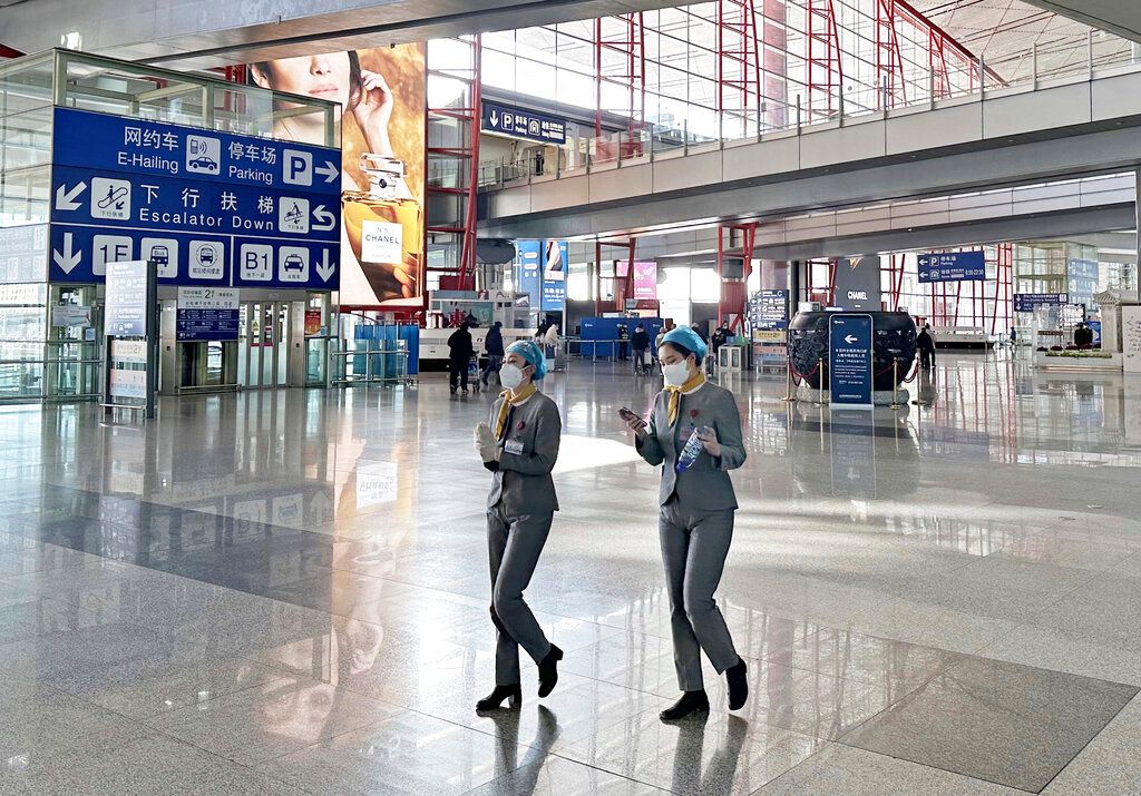 ▲中國本週將於西安主持首屆「中國－中亞峰會」，國內多個機場宣布「安檢升級」，建議旅客提前2至3小時到達機場辦理手續。圖為北京機場。（圖／美聯社／達志影像）