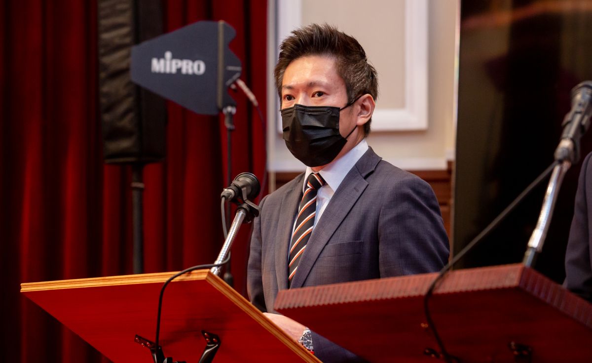 ▲張惇涵表示，共軍以莫須有的各種指控，在台海周邊持續進行軍事活動，對此表達嚴厲譴責。（圖／總統府提供）