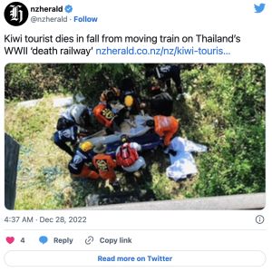 ▲一名紐西蘭遊客為了拍下「死亡鐵路」的美景，竟然失足送命。（圖／翻攝自推特）