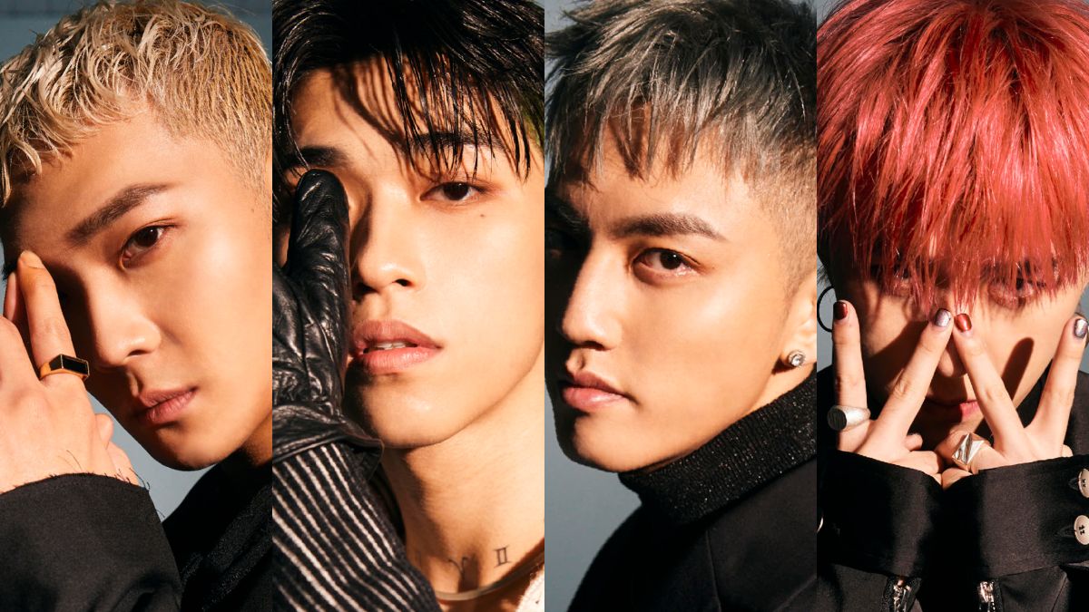 ▲天王星高胥崴（左圖起）、蔡承祐、高有翔、吳昱廷預告元旦公開新團名。（圖／滾石唱片提供）