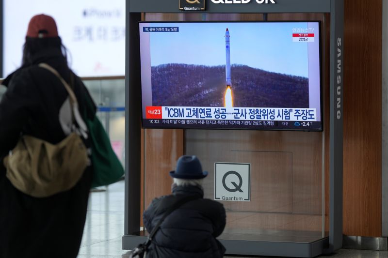 ▲就算不包含今天試射的3枚飛彈，北韓今年早已發射約70枚彈道飛彈，其中約8枚是洲際彈道飛彈。（圖／美聯社／達志影像）