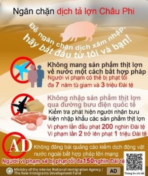 ▲違規郵包裁罰新措施越南語宣導圖卡。（圖／移民署）