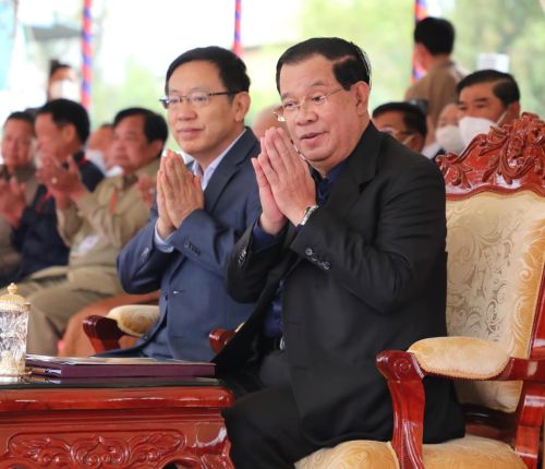 ▲柬埔寨首相洪森出席柬埔寨桔井湄公河大橋及接線公路開工儀式。（圖／翻攝自洪森臉書）