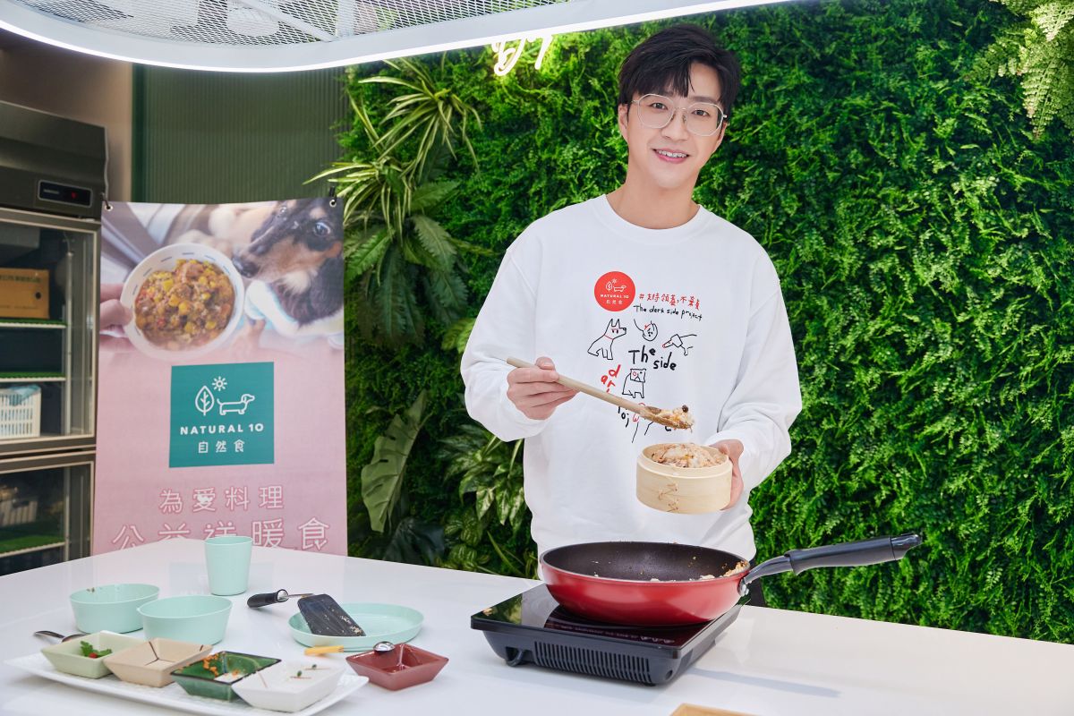 ▲江宏傑做公益，親自下廚餵飽200隻浪浪。（圖／自然食Natural10提供）