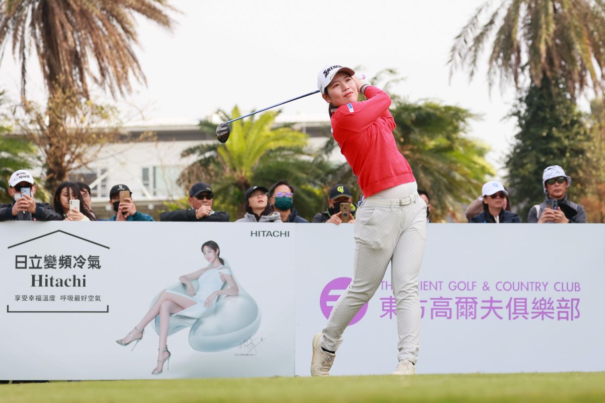 ▲日本選手櫻井心那兩回合總桿141桿(-3)，暫居第一(TLPGA提供)