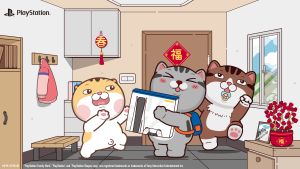 ▲1/17起至2/16與人氣插畫家「塔仔不正經」合作推出全新 節慶貼圖，將PlayStation Taiwan的LINE官方帳號加入好友，即可免費擁有。(圖／官方提供)